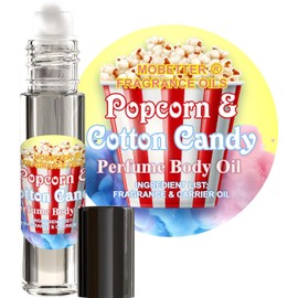 Popcorn & Cotton Candy Body Oil Perfume by Mobetter Fragrance Oils 10ml Roll On Bottle