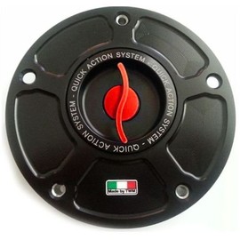 TWM Quick Action CNC Billet Fuel Gas Cap with Red Handle fits Honda CBR 600 900 1000 RR F HORNET CB R VTR