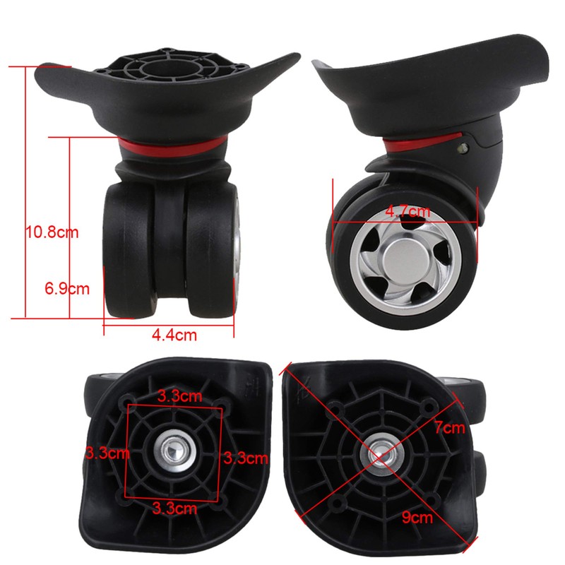 diystyle 1 Pair Luggage replacement Wheels Alternative Silent Casters su-tuke-sukyari-bokkusu Replacement