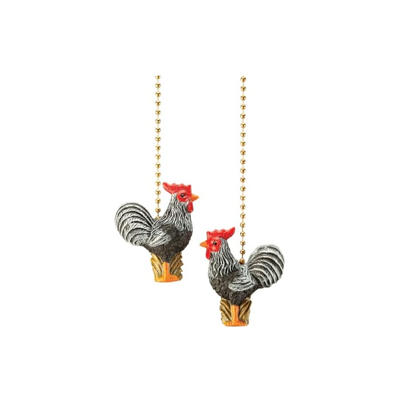 Fox Valley Traders Farm Rooster Ceiling Fan Pulls, Set of