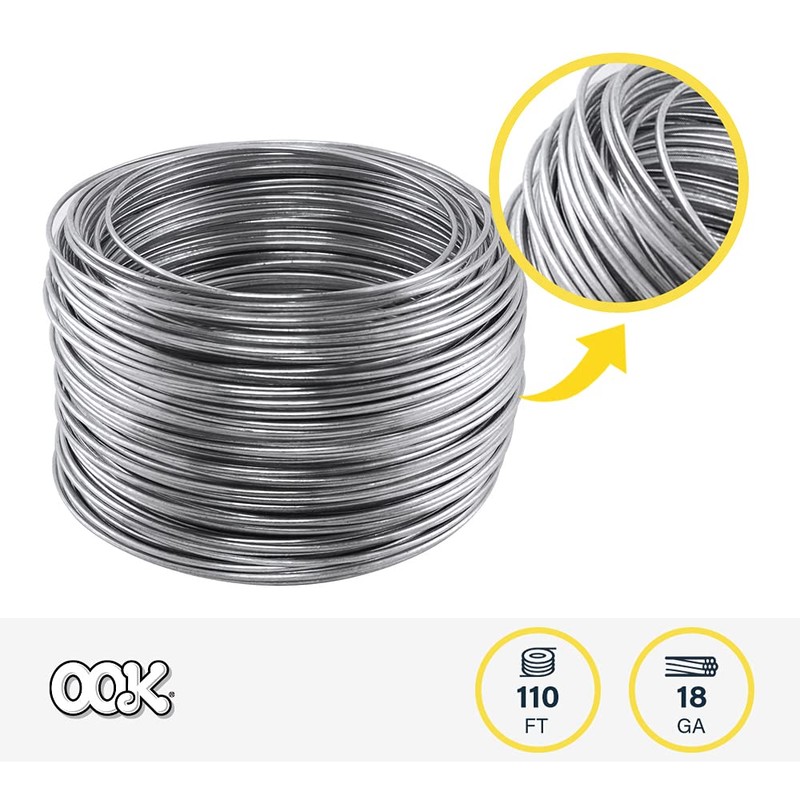OOK Galvanized Steel Hobby Wire (#18) 110'
