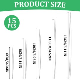 EASONGEE 15pcs Beading Needle, Stainless Steel Bead Needles, Big Eye Beading Needles for Jewellery Making, Embroidery Needles with Bottle, Bead Needles for DIY Beading Craft, 5 Sizes