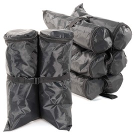 Set of 4 Gazebo Weight Cuffs Stand Weight Holder Weights Sand Bags Black for Party Tent Marquee Garden Tent Fillable