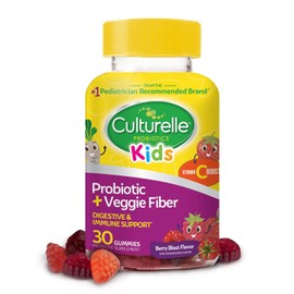 Culturelle - Gomitas probióticas diarias | Prebiótico + Probiótico | de la marca probiótica más confiable | Ayuda a mantener un intestino saludable | Sin gluten y lácteos | Mezcla de sabor natural de bayas |, Kids Daily Probiotic, 30 Gummies