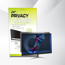 TECHNOLOGYVS 24" Computer Privacy Screen Filter 16:9 Monitor Screen Filter Blue Light Blocking Screen Protector Anti Blue Light Antiglare Anti-UV/Eye Protection Reduce Eye Strain