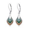 Turquoise Earrings 925 Sterling Silver Turquoise/Malachite/Tiger Eye Stone Teardrop Dangle