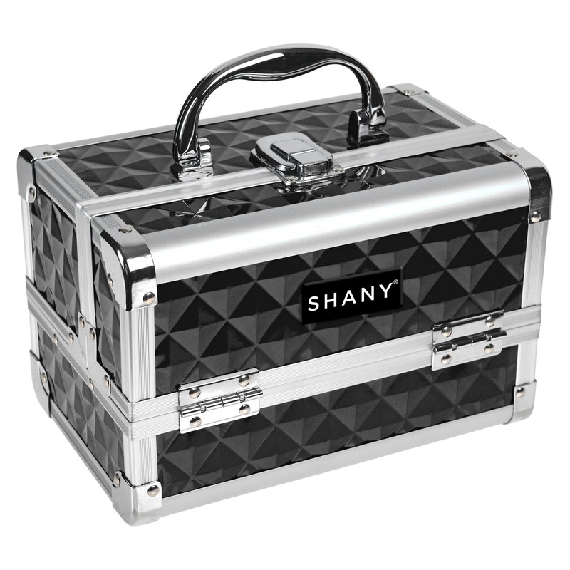 SHANY Mini Makeup Train Case with Mirror in Black and