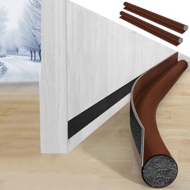 AiQInu Paraspifferi Sottoporta, Guarnizione Porta Blindata e Sottoporta Anti Insetti, 2 Pezzi Barriere Isolanti per Porte Interne ed Esterne, 96 cm x 8 cm, Marrone