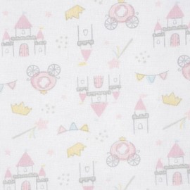 Gerber Girls Newborn Infant Baby Toddler Nursery 100% Cotton Flannel Receiving Swaddle Blanket, Princess White, 5-Pack