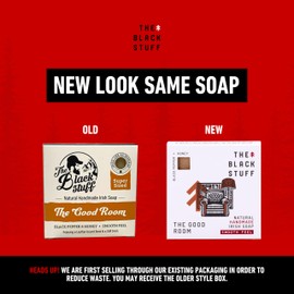 The Black Stuff All Natural Bar Soap for Men Handmade Cold Process Soaps with Organic Ingredients and Essential Oils - Mens Soap for Daily Use, The Good Room Body Soap