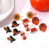 Thanksgiving Stud Earrings for Women Enamel Pumpkin Candy Corn Fall
