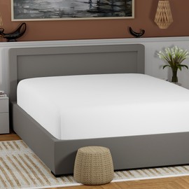 100% Cotton Twin White Fitted Sheet Only, Back to School College Essentials Mattress Fitted Sheet (39” W x 75” L), Lightweight, Highly Breathable, Cool & Crisp, 17" Deep Pocket White Bed Sheets