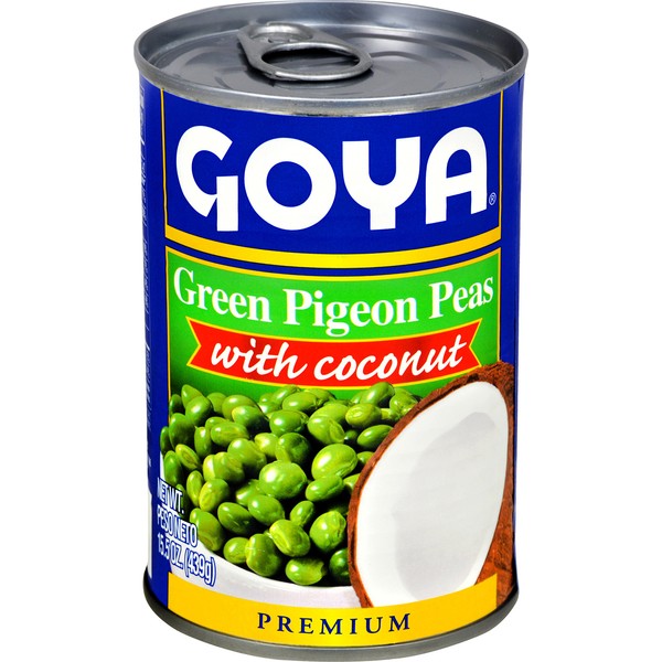 Goya Foods Green Pigeon Peas with Coconut, 15.5 Ounce (Pack of 24)