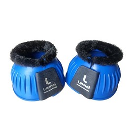 LEXNEL Rubber Horse Bell Boots – Durable Overreach Protection & Secure Hook-and-Loop Closure (Blue, Medium)