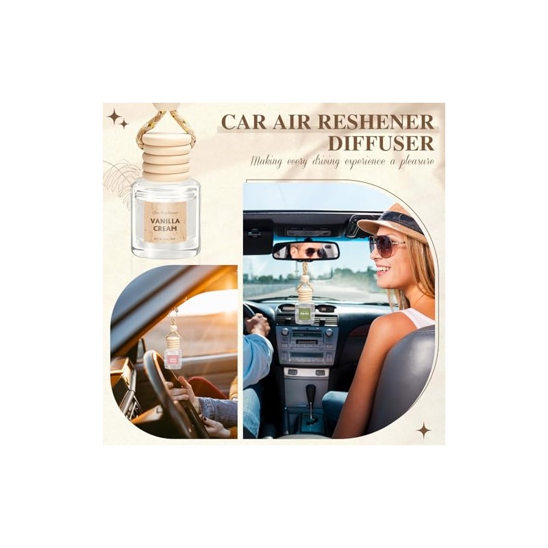 AROIC 6-Pack Car Air Freshener Set - Essential Oil Diffuser