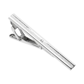 PATIKIL Tie Clip for Men, Rhinestones Necktie Bar Pinch Clips with Gift Box for Regular Ties Wedding Business Valentine's Day Father's Day Anniversary, Silver Tone(White)