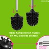 Toilet brush head black, Ø 73 mm, M12 internal thread,