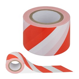 Relaxdays Barrier Tape, Tear-Resistant, Warning Tape Roll for Construction Site & Hazards, PE, 80 mm x 200 m, Flutter Tape, Red/White, Pack of 1