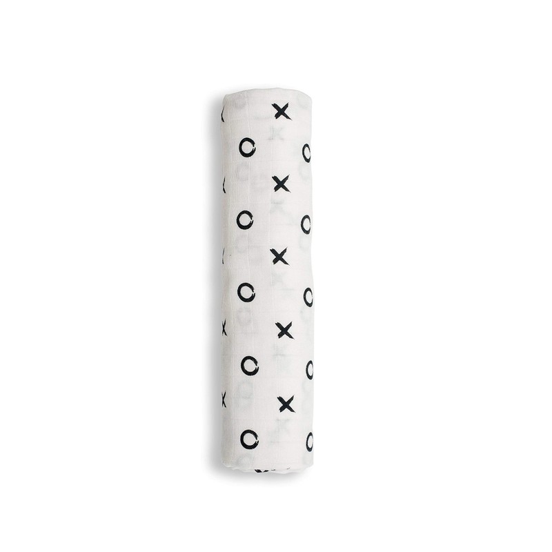 Lulujo Bamboo Swaddle Blanket Modern Collection (Hugs and Kisses)