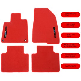 EVPROXP Floor Mats Compatible with 2018-2022 Accord, Factory Fitment Carpet Front Rear Red Nylon 4PC Set, with Sport, 2019 2020 2021