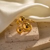 FUTIMELY Chunky Ball Statement Rings,14K Gold Irregular Triple Round Ball