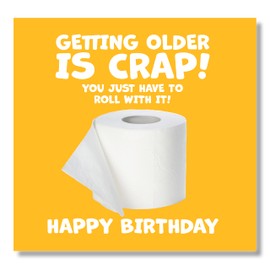 Punkcards - Funny Birthday Card - 'Getting Older is Crap!' - Birthday Card for Him or Her - Birthday Card for Women - Funny Birthday Card for Men