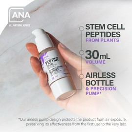 All Natural Advice Peptide Eye Gel 1.0 fl oz Con células madre vegetales y botánicos orgánicos Suero para ojos y tratamiento de ojeras debajo de los ojos Botella sin aire y bomba de precisión