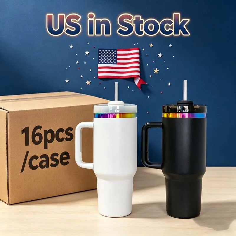 Rainbow Plated 40oz Snow Globe Tumbler Lids for Back to