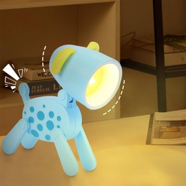 LALASTYLE 2PCS Cute LED Room Night Light,Mini Puppy Led Desk Lamp,Adjustable Animal Night Light,Little Phone Holder,Decorative Ornaments Light,Bedroom Gifts