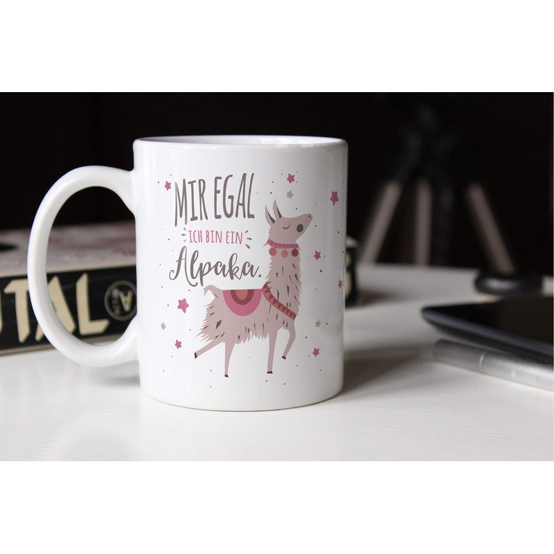 MoonWorks® Kaffee-Tasse mit Spruch Mir egal ich bin ein Alpaka