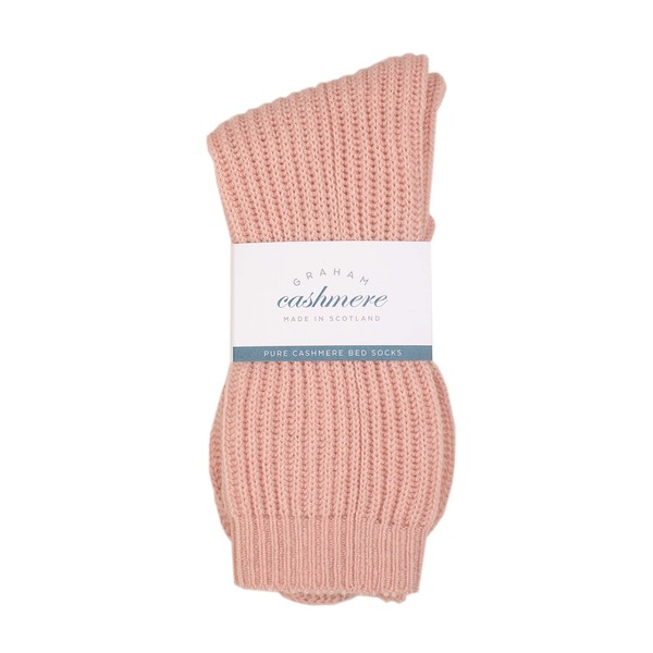 Graham Cashmere - Pure Cashmere Ribbed Bed Socks - Made