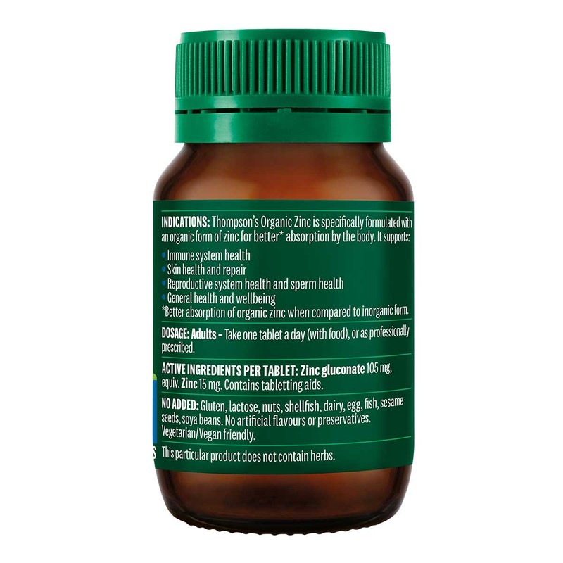 Thompson's Organic Zinc - 80 tablets