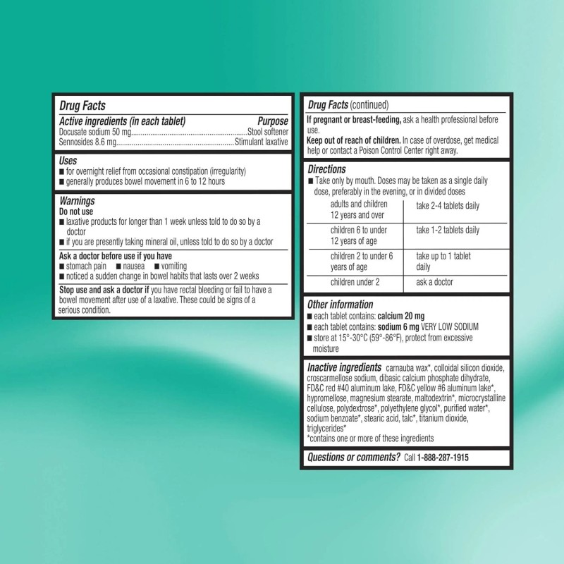 Equate Stool Softener Plus Stimulant Laxative Tablets -Constipation, 240 Tablets