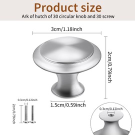 Fansunta 30 Pieces 1-1/5 inch Silvery Cabinet Knobs Drawer knobs Kitchen Cabinet Knobs Dresser Knobs Brushed Nickel Silver Knobs Door Knobs Hardware Cupboard Handles with Screws