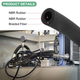 M METERXITY Lubricating Oil Hoses, 3/8" 10mm ID 18mm OD 3.28ft Length NBR Rubber Hose High Pressure Tubing Hose Pipe Tube for Compressed Gas Air/Water Transfer/Small Equipment Transfer Hose