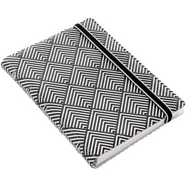 Filofax B115070U Refillable Notebook, Pocket Size, 112 ruled moveable pages. Includes 4 Indexes (one with pocket), page marker and elastic closure, Black & White Deco