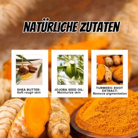 Shefave Kurkuma Körperpeeling, Turmeric Face Scrub Tiefe Porenreinigung, Dark Spot Correcting Gesichtspeeling, Peeling für Gesicht, körper, Hals, Trockene & Stumpfe Haut Peeling, Exfoliate