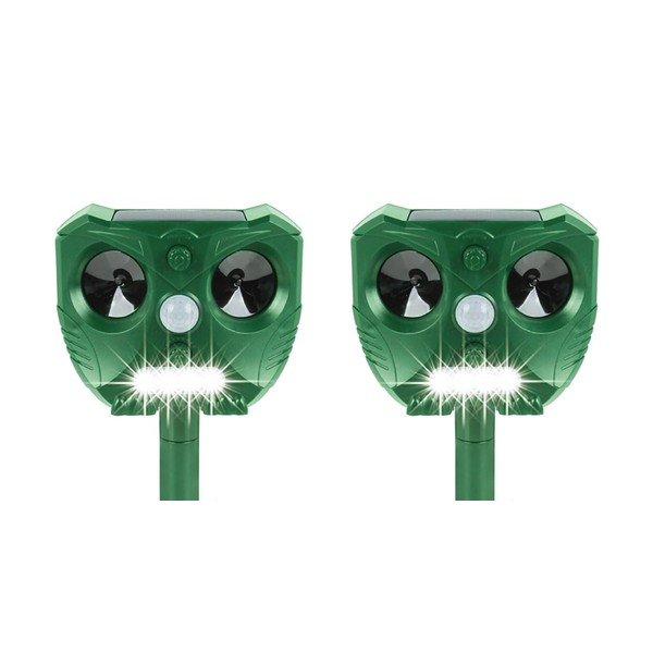 2X Ultraschallabwehr Katzenschreck, Ultraschall Abwehr mit Solar,Katzenschreck für Garten,Ultraschall Solar