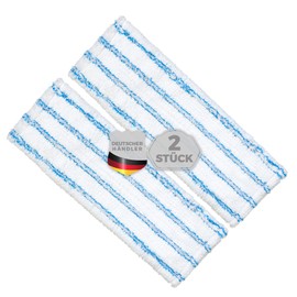 Okaei Pack of 2 Mop Cover (60 cm) – Premium Microfibre Floor Mop Cover with Soft Bristles – Cover Ideal for Basic Cleaning from Levels to Slightly Uneven Floors – White/Blue