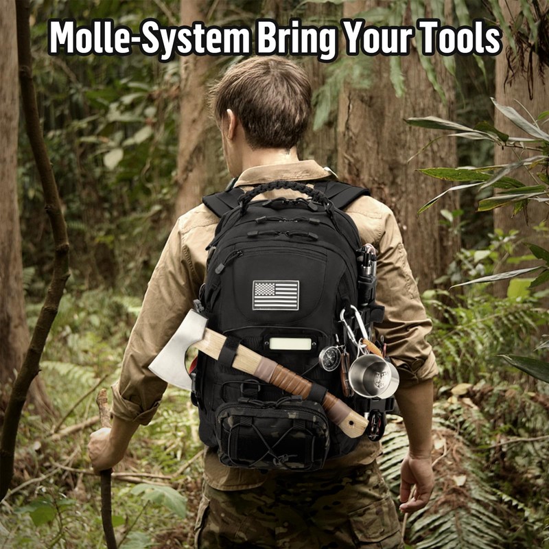 Urban Braver 25L Tactical Backpack for Men: Military MOLLE Assault