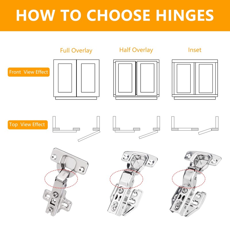 10 PCS Cupboard Hinges, Honeueuen Cabinet Hinges, Cold Rolling Hinge