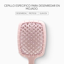 MONCHO MORENO Magic Unraveller Pink, Detangling Brush without Pulling, Comb Against Pulling, Smooth and Curly Hair, Straightening Brush, Anti-Burst