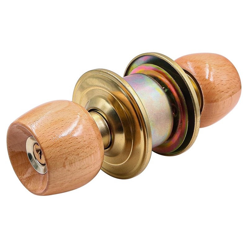 ZONADAH Entrance Beech Wood Ball Knob Set, 60mm Latch, Door