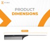 Kobe Professional Carbon Fibre Metal Tail Comb, Fine Teeth Lightweight,