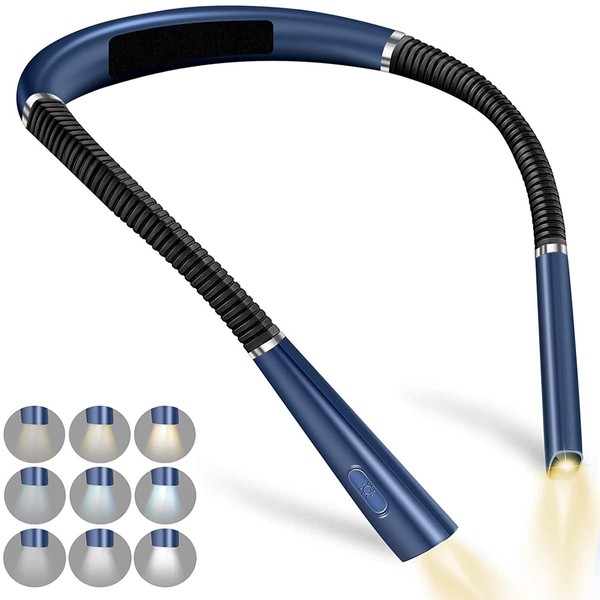 YHANNI Rechargeable LED Neck Reading Light with Bendable Arms: 3