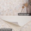 Diflart Peel and Stick Mother of Pearl Backsplash Tiles, Herringbone,