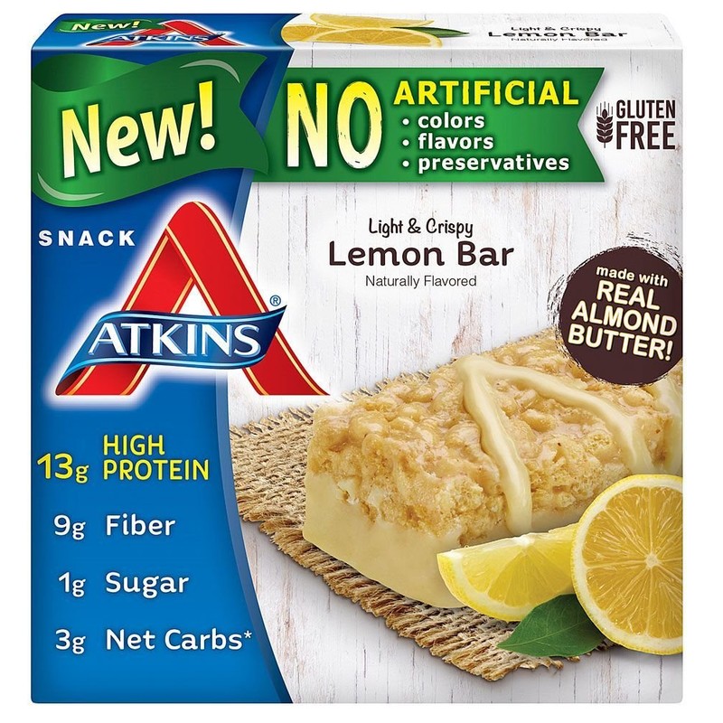 Atkins Snack Light Crispy Lemon Bar, 5 Little Bars (Pack