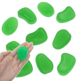 QTTLLI 20Pcs 4.5CM Large Glow Pebbles Glow in The Dark Decorative Stones Rocks for Garden Path Walkway Yard Fish Tank, Green