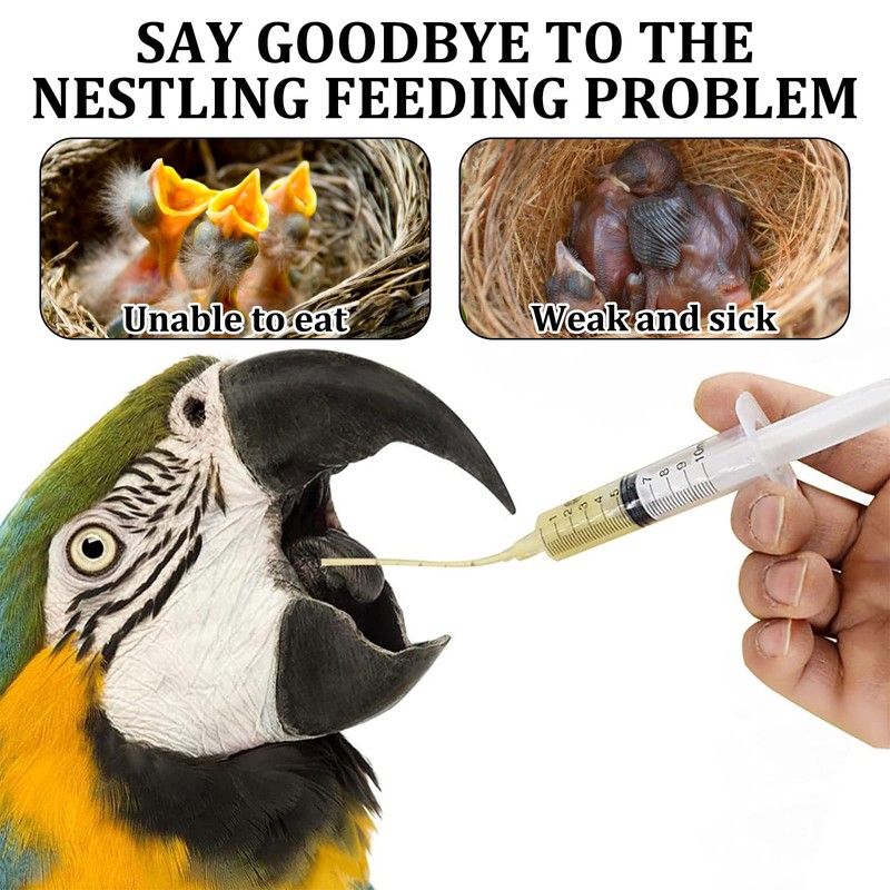 2 Syringe Young Birds Feeding Syringe, Hand Feeding Tool, with
