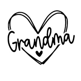 Grandma Double Heart Iron On Decal, Grandma Shirt Transfer, DIY Craft, Grandmother Family Tshirt Patch, HTV Graphic Ready To Apply, Pick Size & Color, Iron-On Almost Anything (Black)